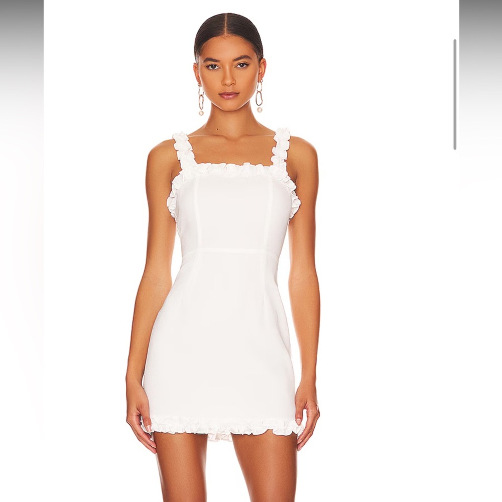 White Ruffle Mini Dress